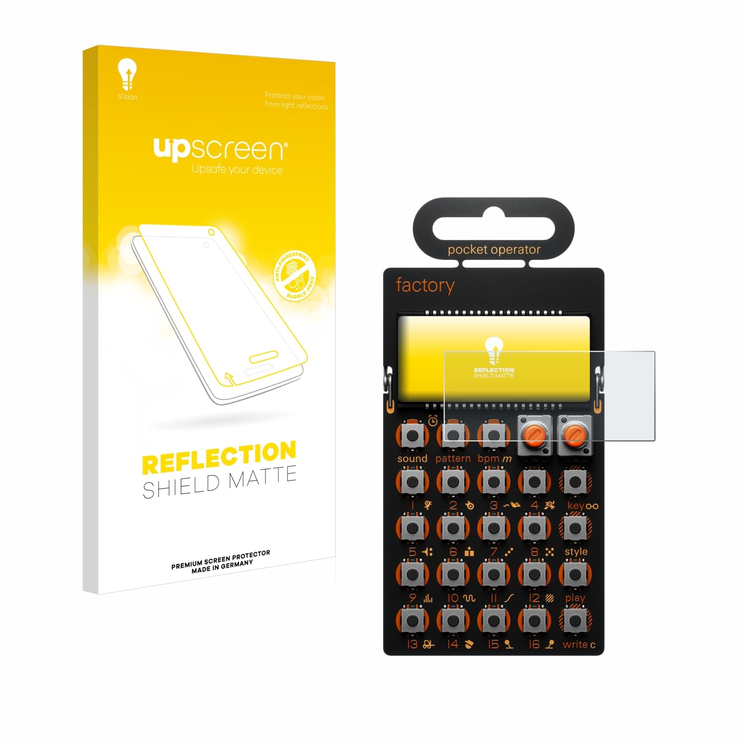 upscreen Anti-Glare Screen Protector compatible with Teenage Engineering PO-16 factory – Protection Film Matte