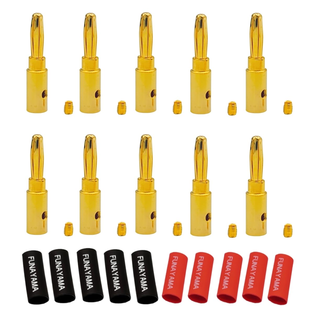 100-Pack Gold Plated Banana Plug Connectors For Speaker Wire - 4mm Audio Adapters 2 thumbnail image