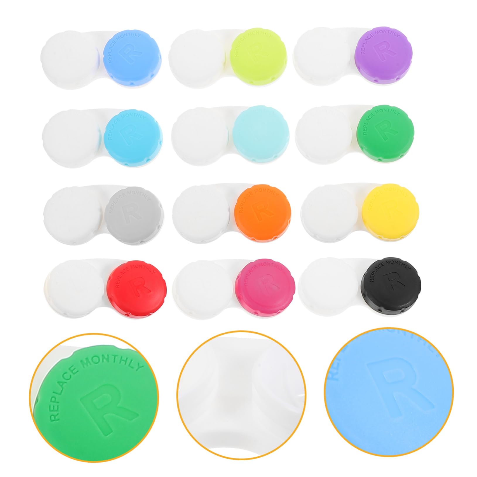 BESTYASH 5 Set Custodia Per Lenti A Contatto Organizzatore Caso Chiaro Adorabile Organizer Per Obiettivi Occhio Astuccio Porta Lenti A Contatto Da Viaggio Plastica 12 Pezzi*5