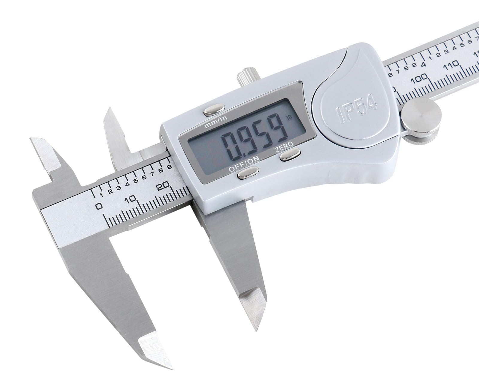 AccusizeTools 2015-0150 - Calibro digitale elettronico, 150 mm x 0,01 mm, schermo LCD extra-large, copertura in metallo, acciaio inox, resistente all'acqua IP54, 150