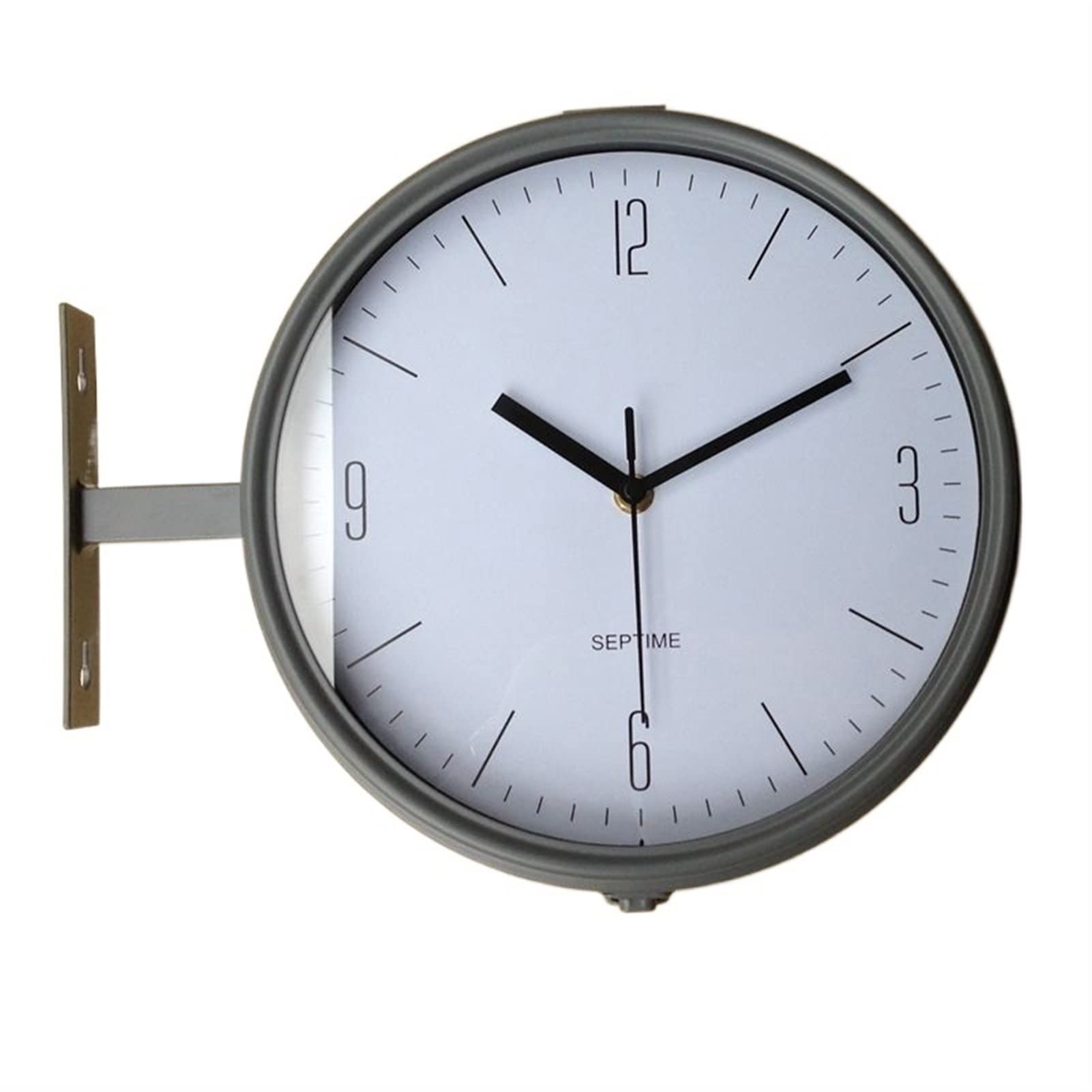 Amazon.co.jp: 両面時計 金属の壁掛けの機構ダブルフェイス