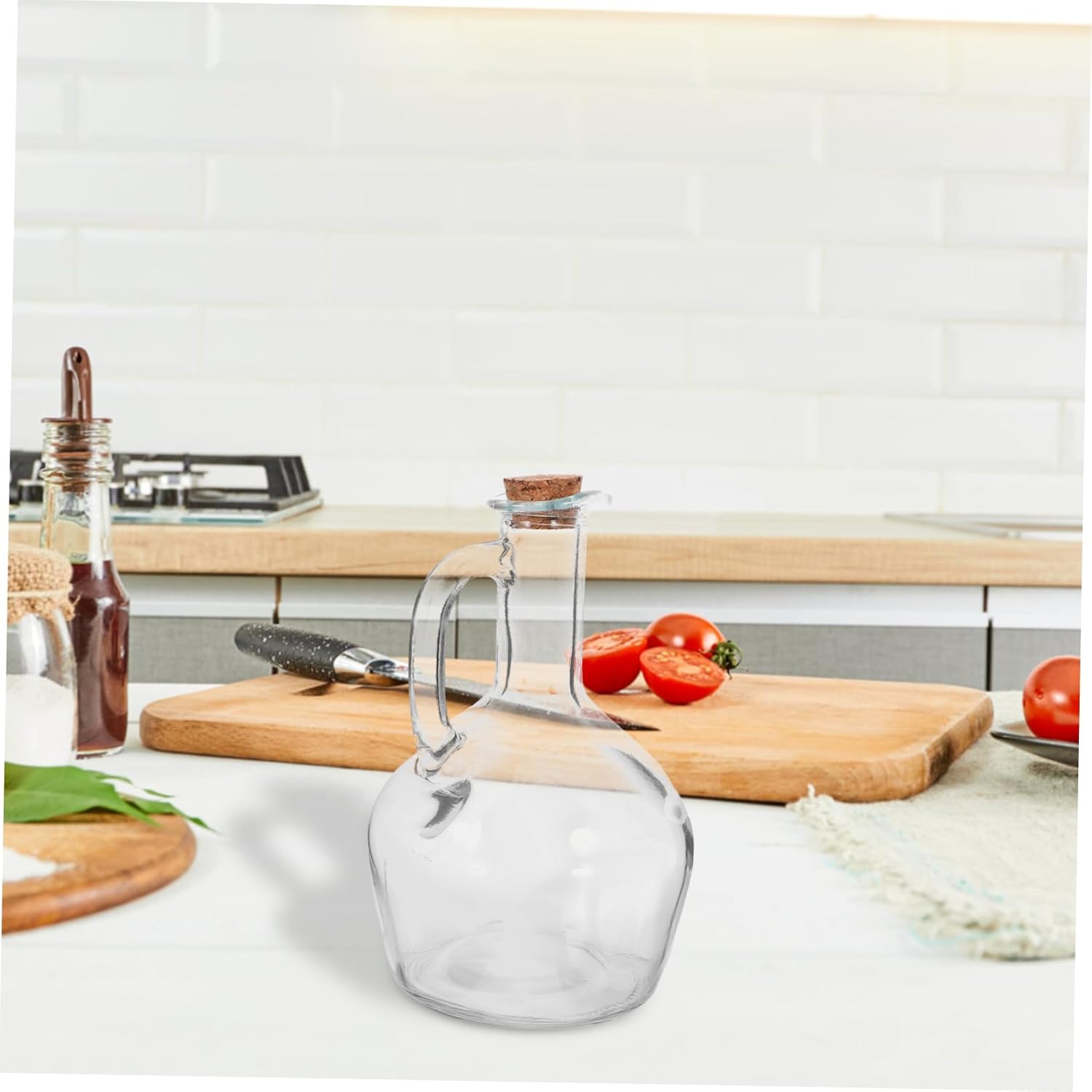 GLEAVI Oil Dispenser Spray and Pour Glass Sauce Dispenser Vinegar Bottle Condiment Bottle Soy Sauce Container Kitchen Seasoning Holder