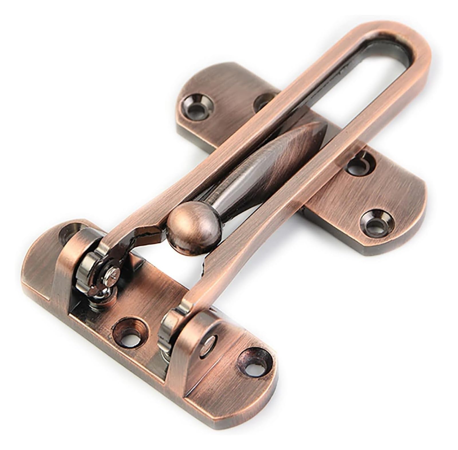 Door Latch， Zinc Alloy Swing Bar Door Lock Chain Multicolor(Red Patina)