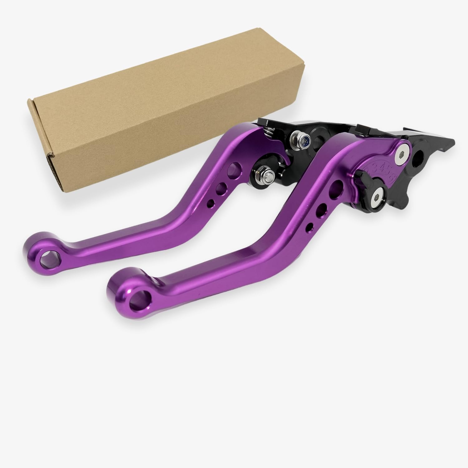 Motorbike Brake Lever,1 Pair Universal Adjustable Aluminum Modification Double Disc Clutch Brake Levers for Most Motorcycle Scooter Electric Bike (