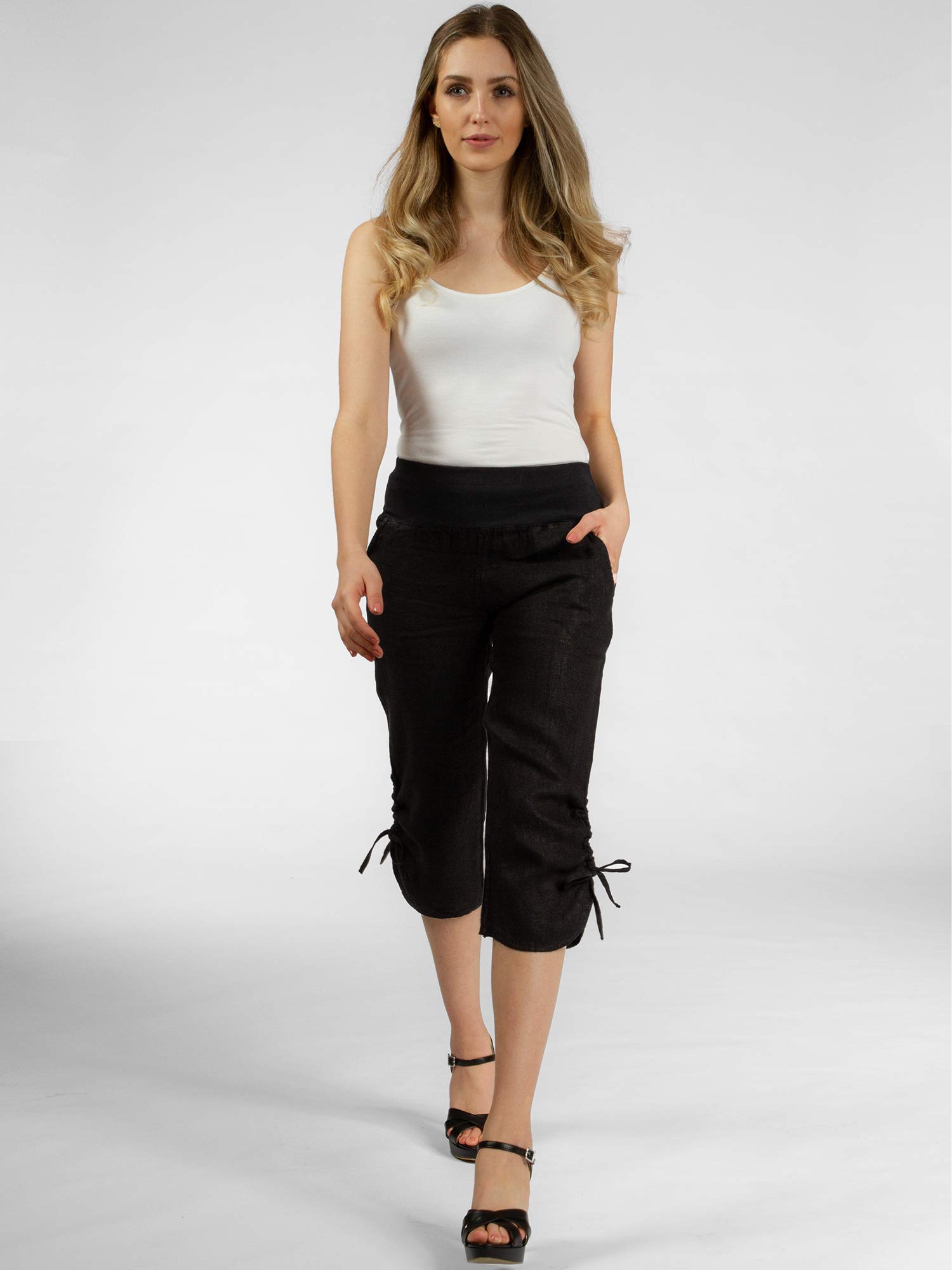 Caspar KHS050 Damen 3/4 Leinen Hose