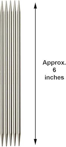 Miniatura 2 de ChiaoGoo Agujas de tejer DPN de doble punta 6 pulgadas (5.9 in) (juego de 5) acero inoxidable tamaño US 6 (0.157 in) 6006-6 con soporte para puntada