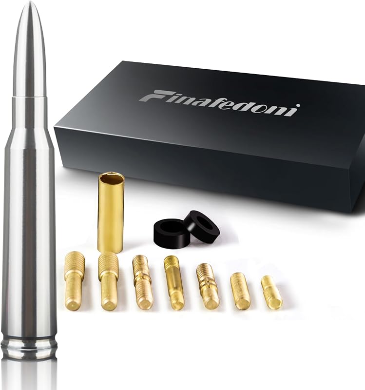 Antena Automotiva Curta Cromada Estilo Bullet para Caminhonetes 19,8 cm Finafedom