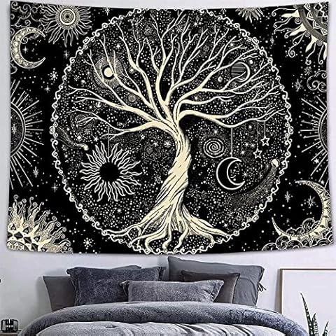Arawat Tapiz Pared Árbol Tela Decoracion Pared Mandala Indios Tapices Decorativos de Tela Boho Paisajes Cover