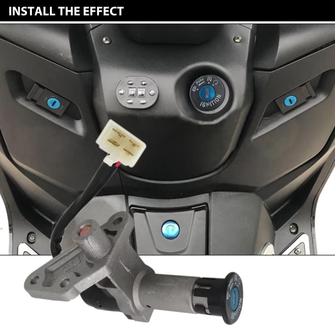 TK Ignition Key Switch installed on a scooter dashboard