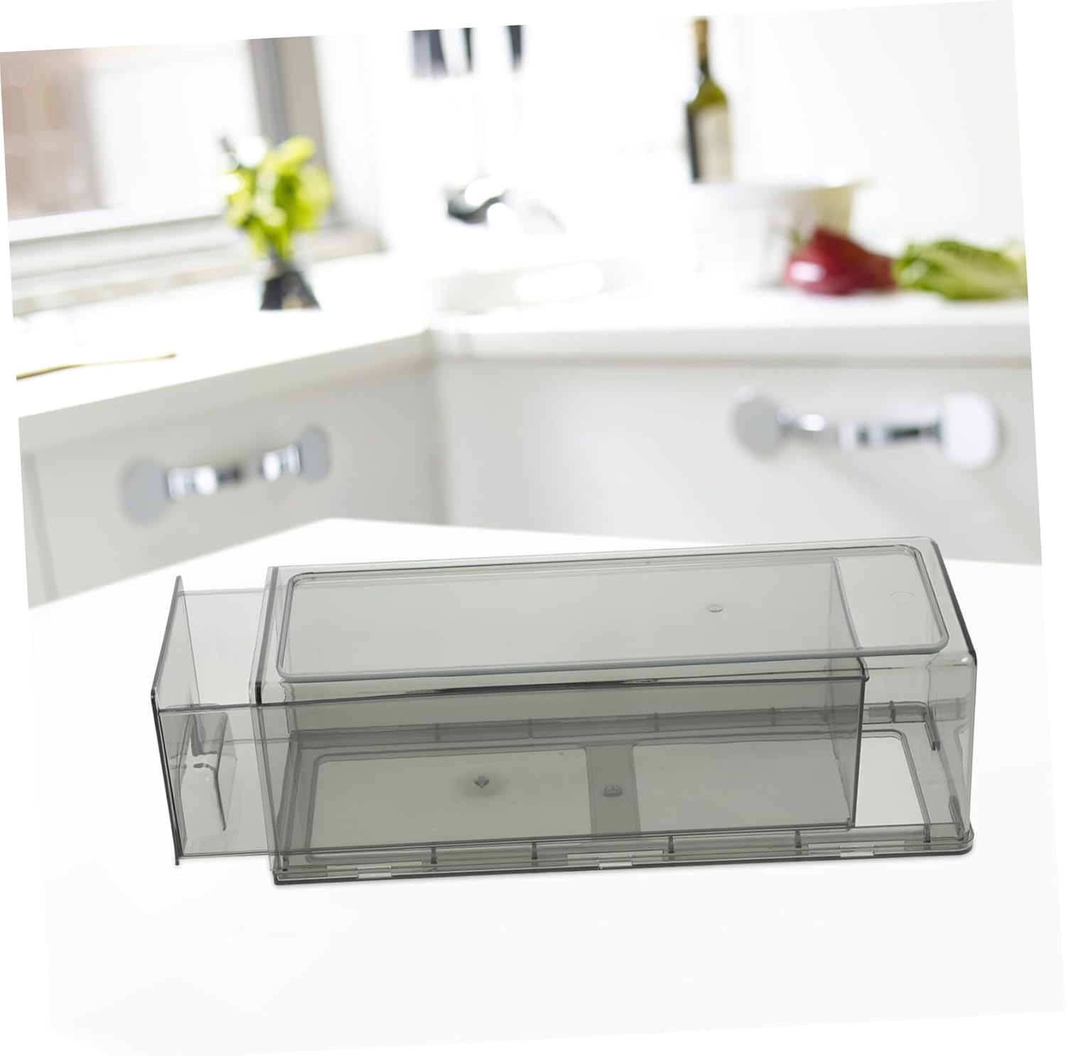 Mipcase 2pcs Fridge Storage Container for Organized Food Stackable Refrigerator Drawer Bin Transparent Design for Fruits Vegetables and Dairy Items