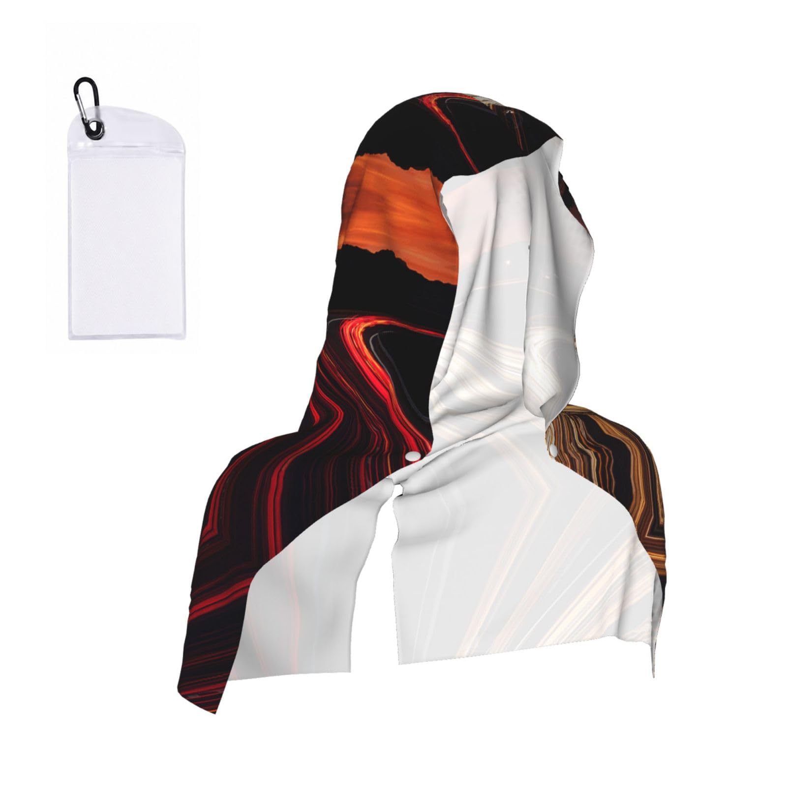 SATUSA Highway Light Print Cooling Hoodie Towel, Cooling Towels For Neck And Face, Quick Drying Absorbent Cooling Head Towel Beach Camping Gym Construction(2pcs)