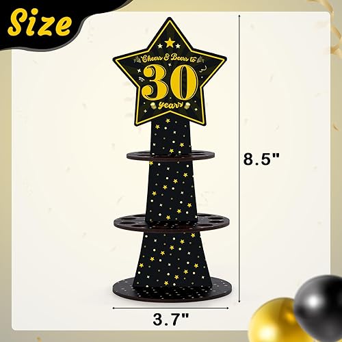 Miniatura 2 de Xylolfsty Cheers and Beers to 30 Years Money Holder 30th Birthday Cash Cake Gifts Black Gold 30th Birthday Money Gifts Idea para amigos, mamá, papá,