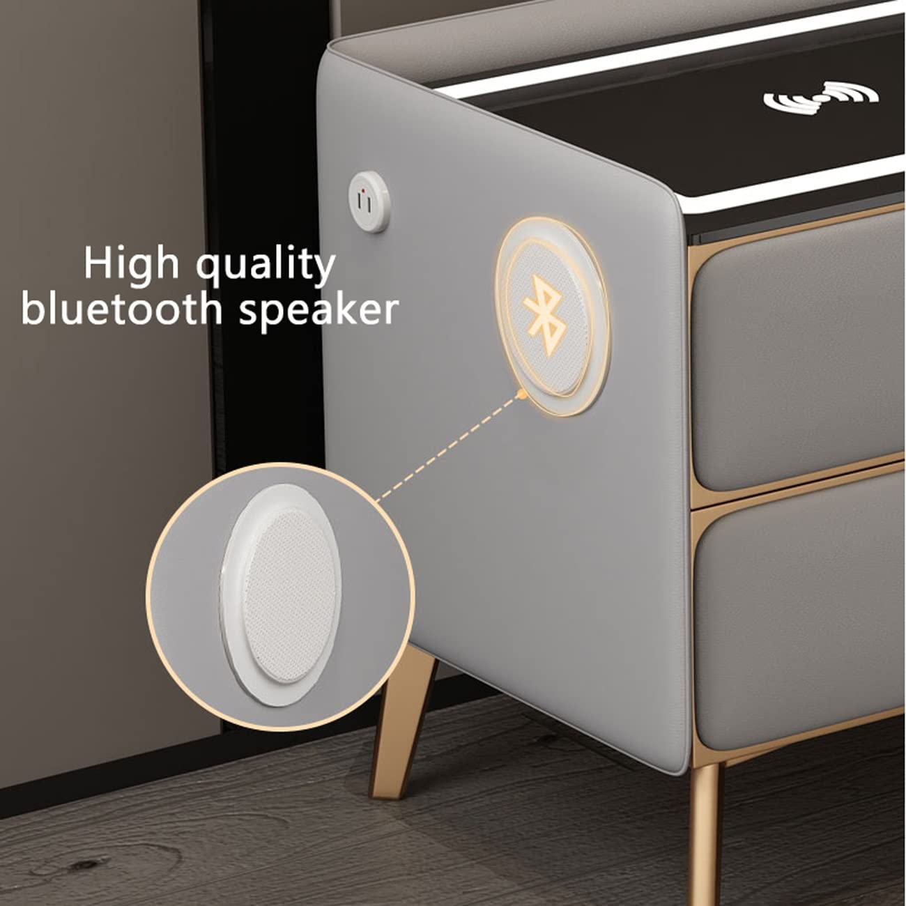 Amazon.co.jp: スマートナイトスタンドベッドサイドテーブル充電