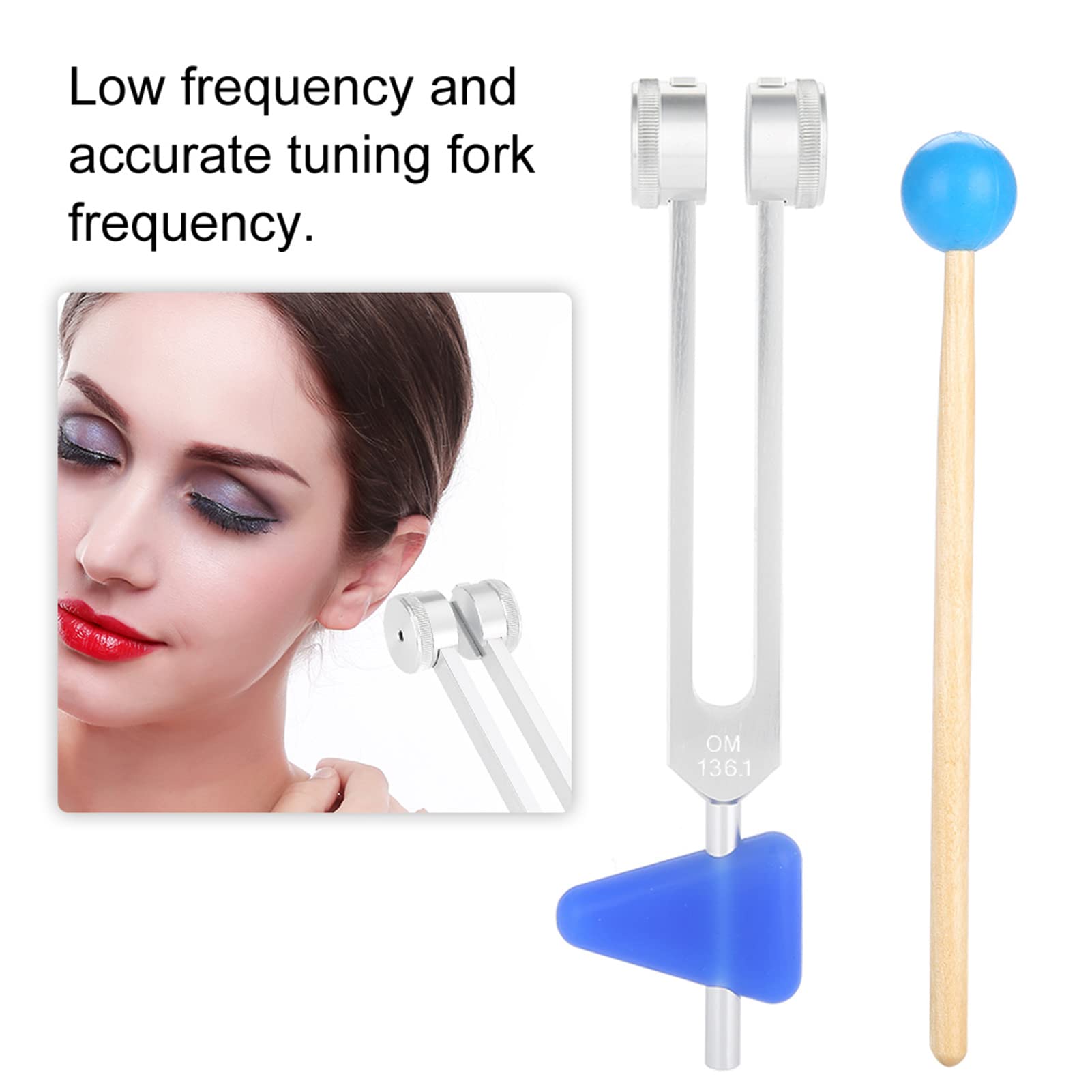 136.1Hz Kit di strumenti per diapason in lega di alluminio per strumenti di terapia delle vibrazioni di guarigione del suono, diapason diagnostico per diapason
