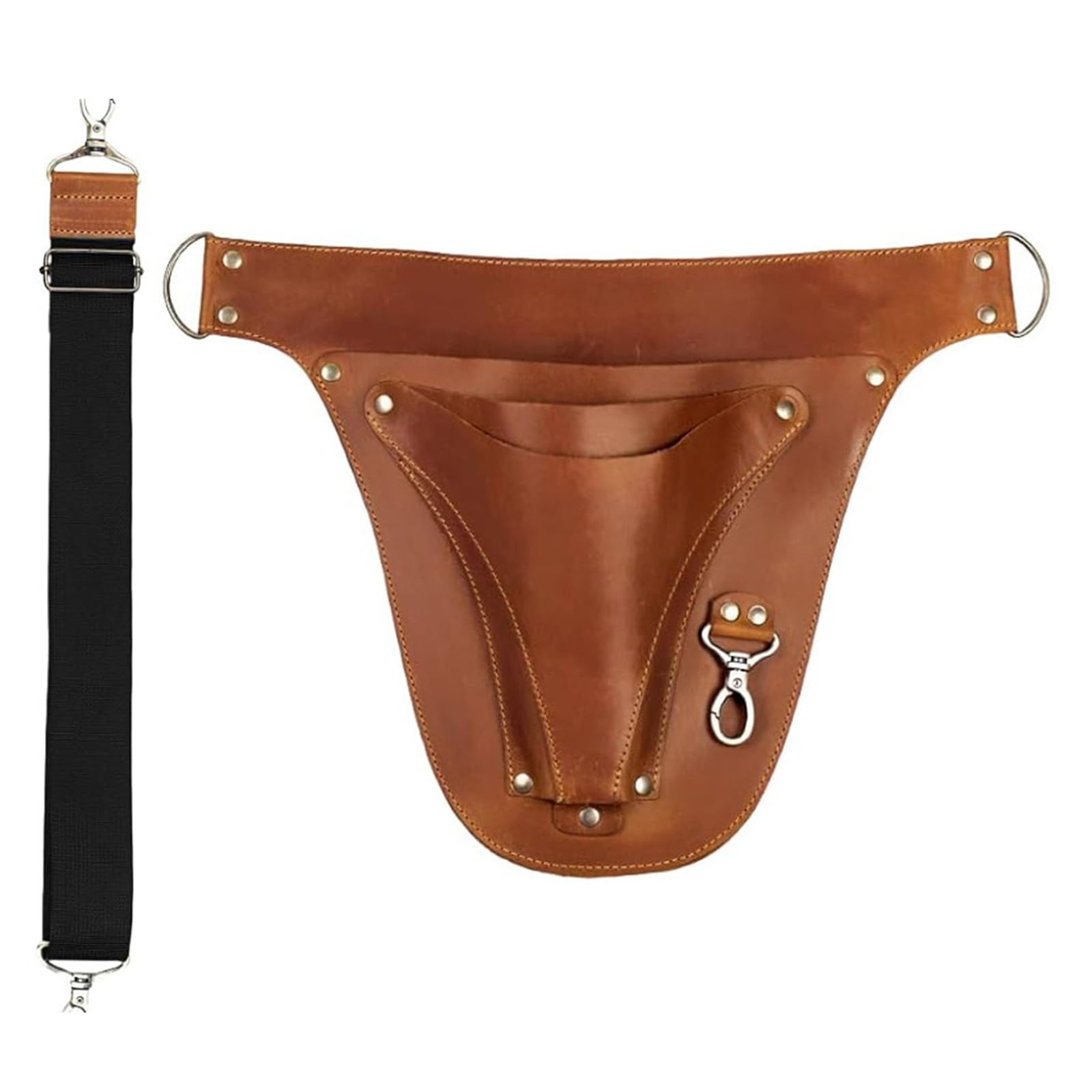 Newft Brown Electrician Tape Thong Tunnel Rings Multipurpose Maintenance Pouches Adjustable Waist Strap For Gardener Gardening Tool Bag