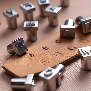 36-Piece Leather Embossing Kit, Manual Letter & Number Stamp Tools, DIY Leather Craft Engraving, Saddle Making, Leather Case & Bag Surface Stamping Tools, Stainless Steel, Artisan Craft Supplies