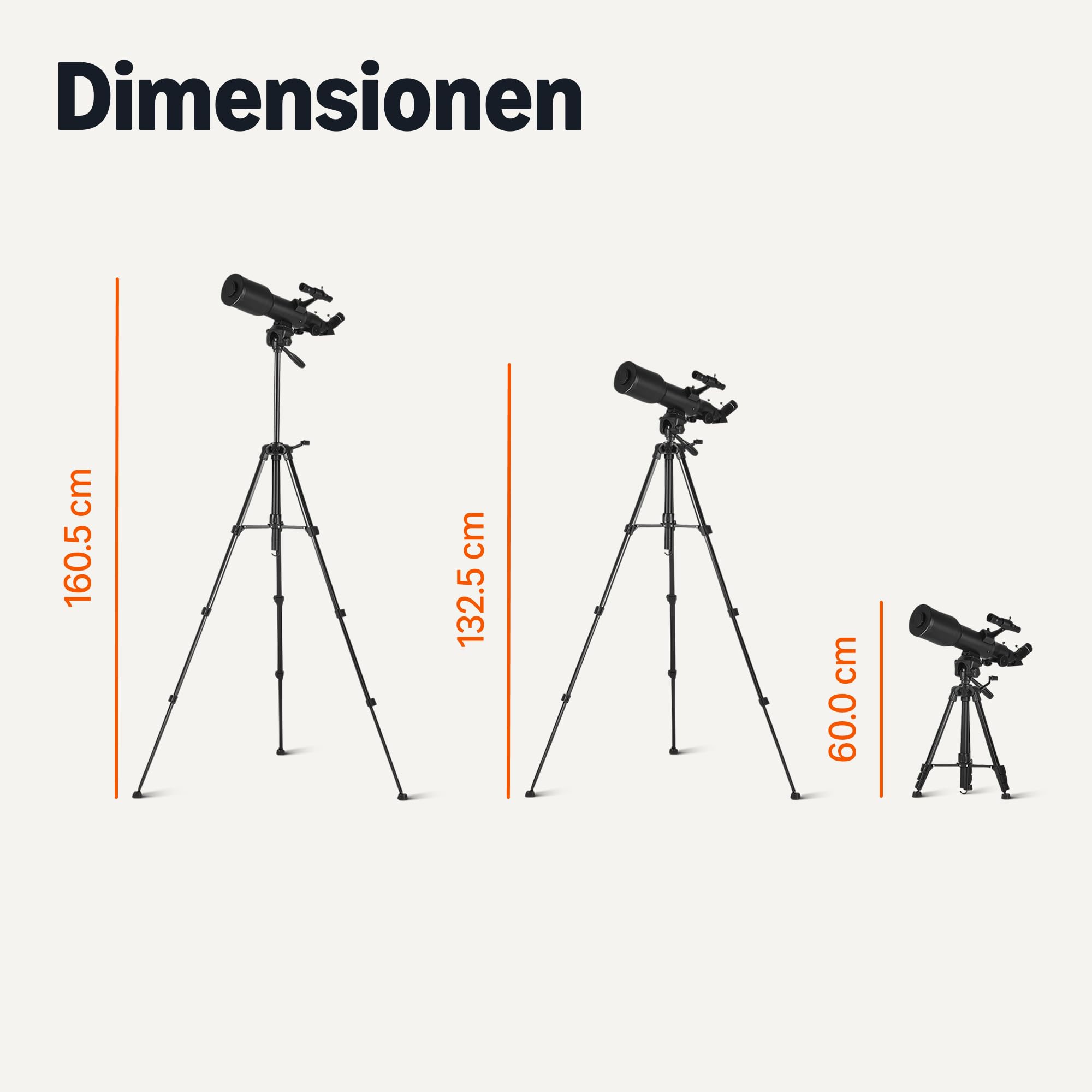 Amazon Basics Teleskop, 70-mm-Öffnung, 400-mm-Brennweite, AZ-Montierung, Tragbar mit Aluminiumstativ, Handyhalterung, 3-Fach Barlowlinse, Tragetasche, Schwarz