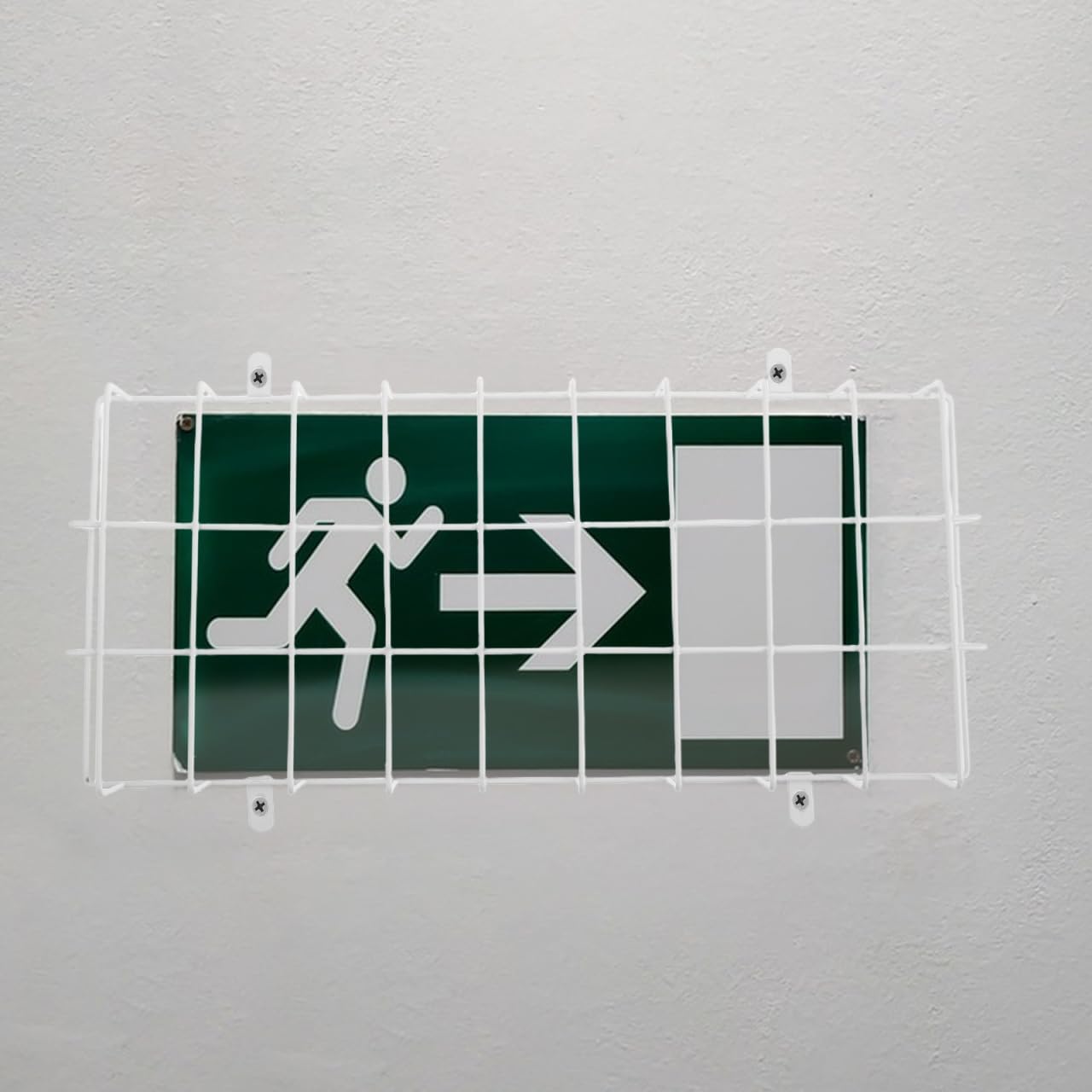4Pcs Wall Mounted Exit Sign Guard Durable Metal Safety Cage for Emergency Lighting Protective Shield for Harsh Conditions for Warehouses Schools Hospitals