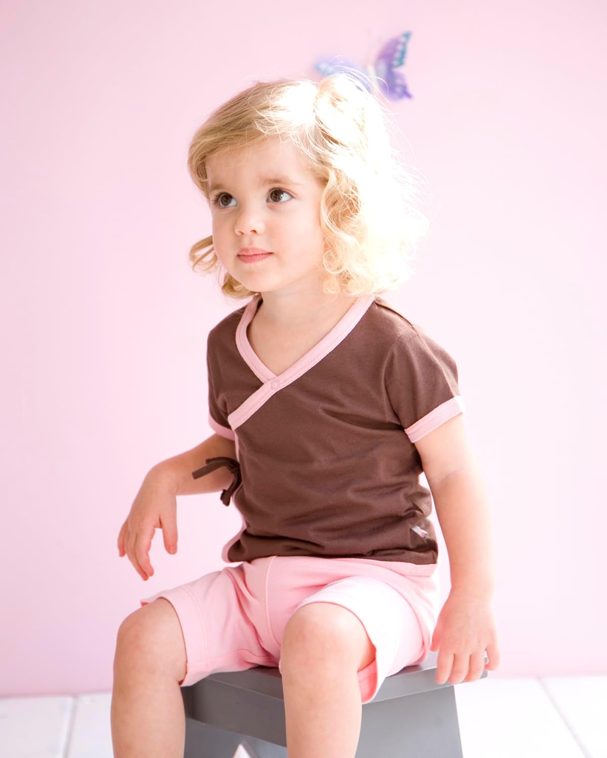 Babysoy Unisex Baby Toddler Short Sleeve Wrap Around Kimono Tee Shirt - Image 2