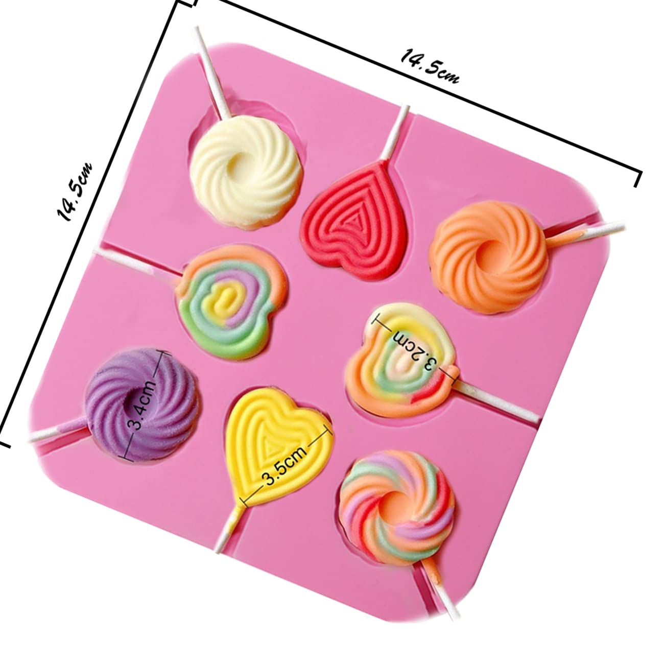 Amazon.co.jp: SOESS ラブハート ロリポップ キャンディー型 8個 食品 