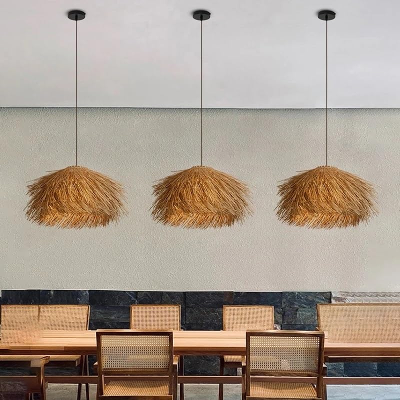 FEELAX Rotan Rieten Plafond Hanglamp Schaduw Rotan Kunstkroonluchter In FEELAX Rotan Rieten Plafond Hanglamp Schaduw Rotan Kunstkroonluchter In