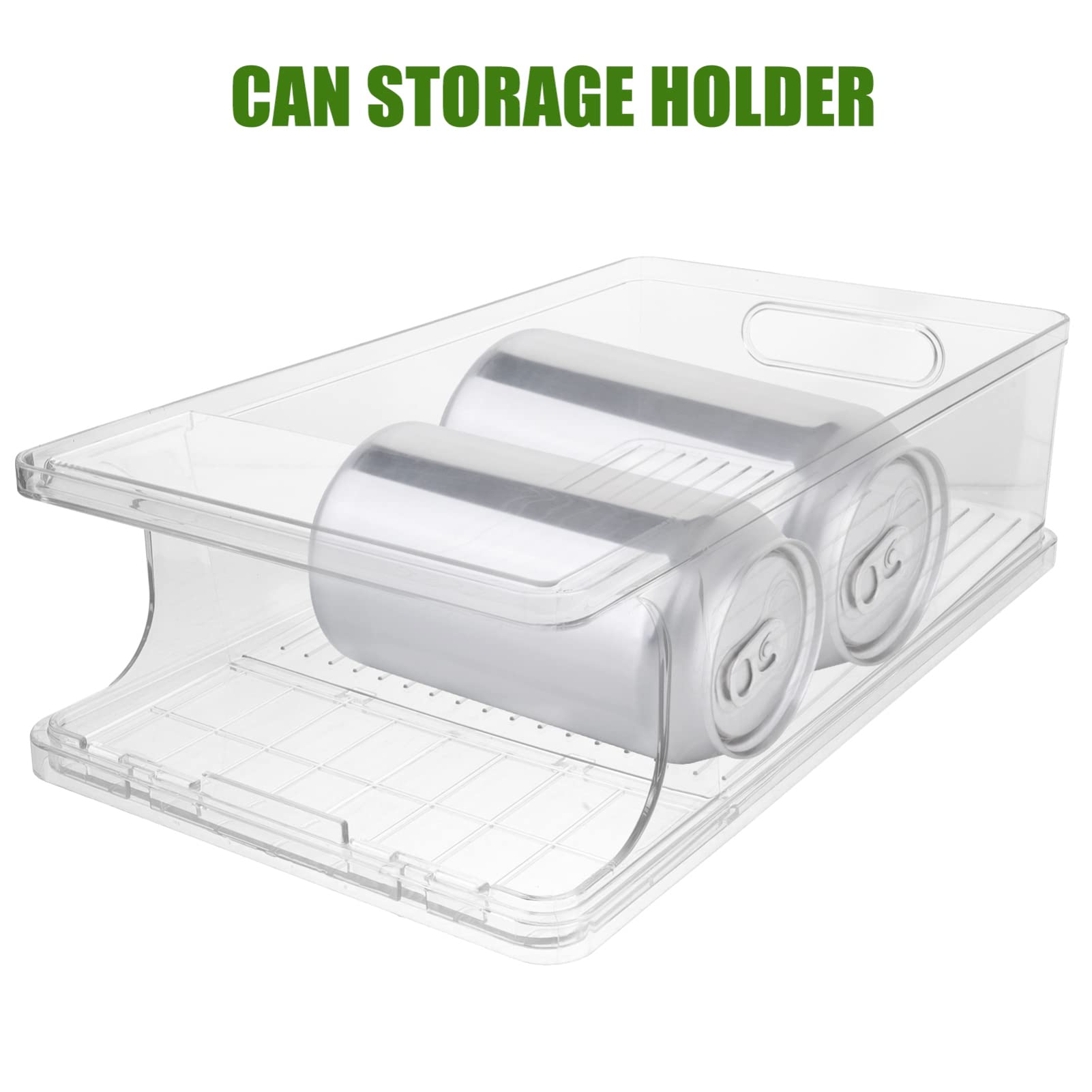 Levemolo Refrigerator Can Organizer Bin Stackable Rolling Beverage Holder for Easy Access Space-Saving Drink Storage for Cans and Bottles for Fridges Pantries and Cabinets