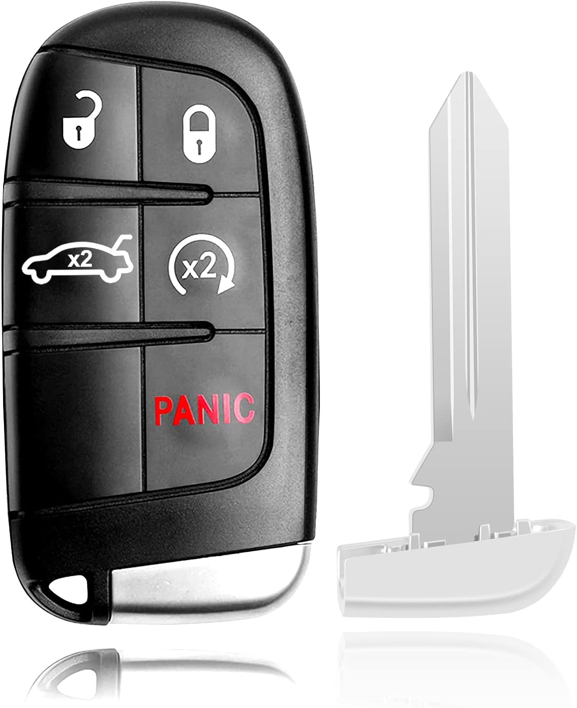 5btn Key Fob Replacement for Chrysler 300 Dodge Charger Challenger 2019 2020 2021 / Chrysler 200 2015-2017 Proximity Smart Key Car Keyless Entry Remote Control Original 4A-Chip FCCID: M3M-40821302 1pc