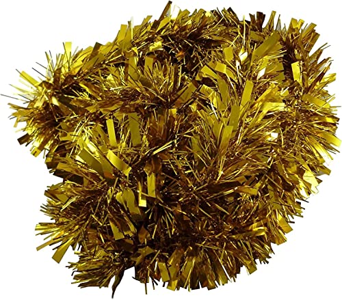 SHATCHI 16Pcs Gold Christmas Tinsels 1.8m/6ft Xmas Metallic Chunky Tinsel Garland for Christmas Tree Hanging Decorations - Image 4