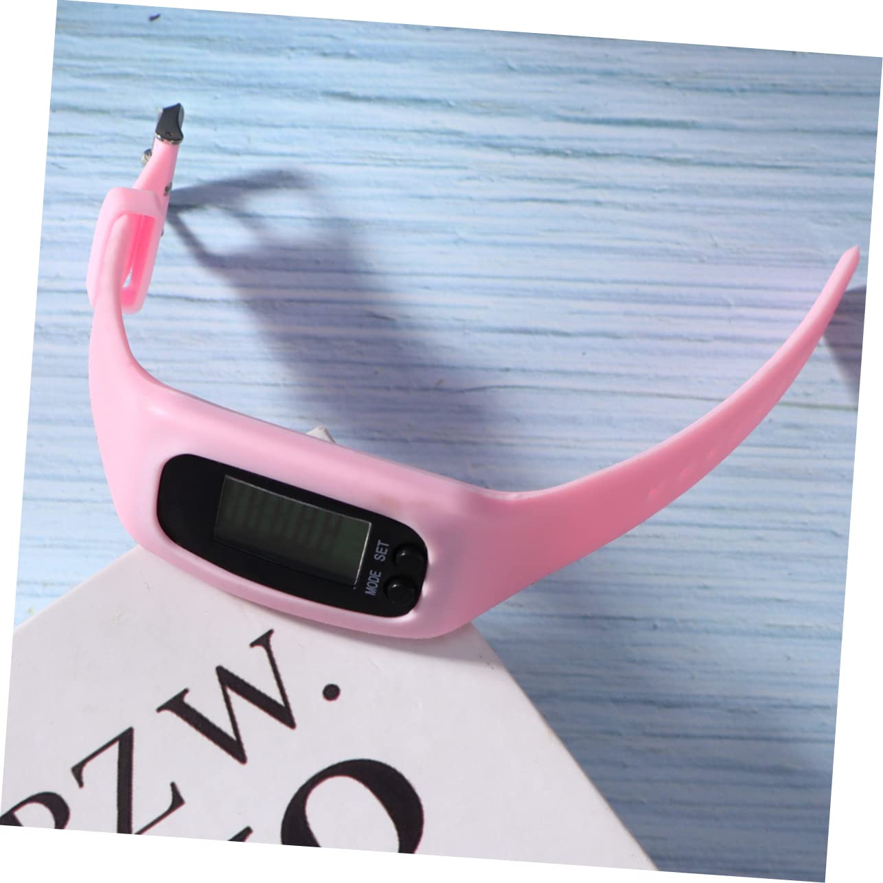 NUOBESTY 1Pc Silicone Pedometer Watch for Running and Walking Stylish Fitness Wristband for Men Women Portable Step Counter Pink Easy to Replace Silicone Band