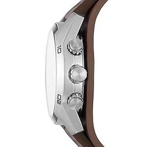 Fossil Men's Coachman Quartz Stainless Steel and Leather Chronograph Watch