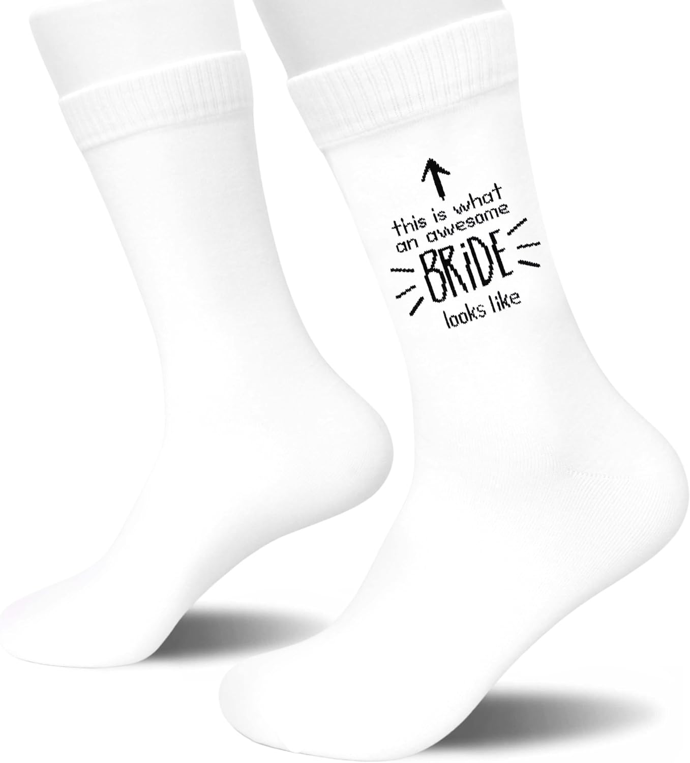 Funny Wedding Socks-This Is What an Awesome Bride Looks Like-Novelty Wedding Party. - Image 3