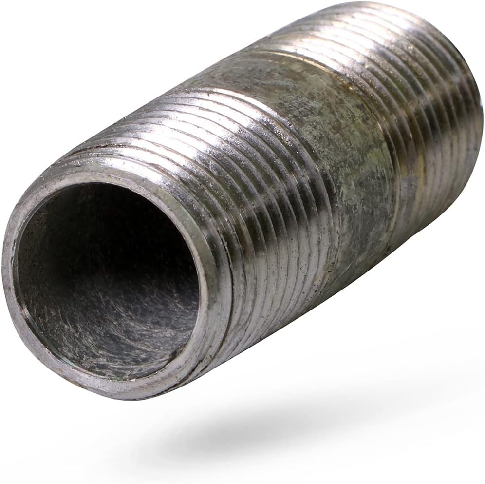 OQHM1020 2 Long Galvanized Steel Nipple Pipe Fitting with 1 Nominal Size Diameter, 1 x 2