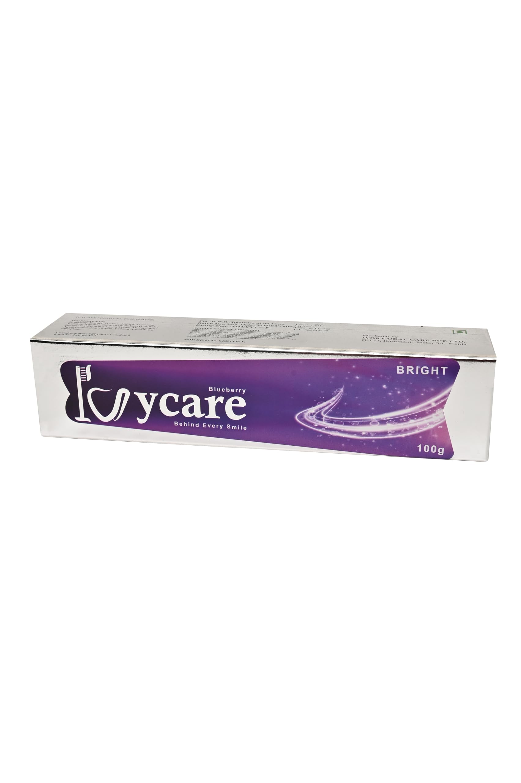 Ivycare Blueberry Bright Toothpaste - 100gm | Calcium-boost Tooth Paste for 2X Stronger Teeth, Whitens Teeth, Fresh Breath & Prevents Cavities | Pack of 1 | (B0CTTNHJKV) Amazon Price History, Amazon Price Tracker