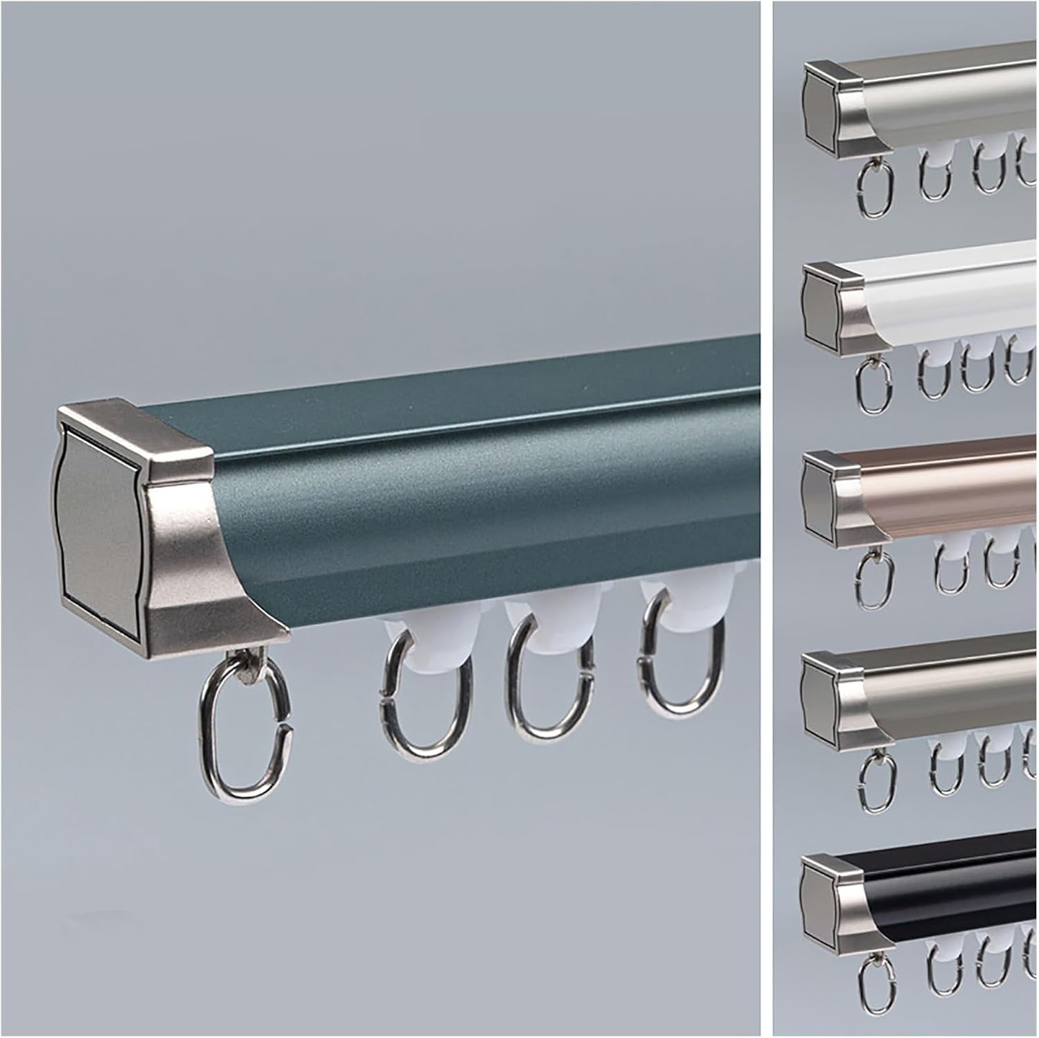 Ceiling Curtain Track System 1-6m, Adjustable Room Divider & Shower Track, Easy Mount for Living Room & Bedroom Privacy, Durable Single Track Solution (Color: B)