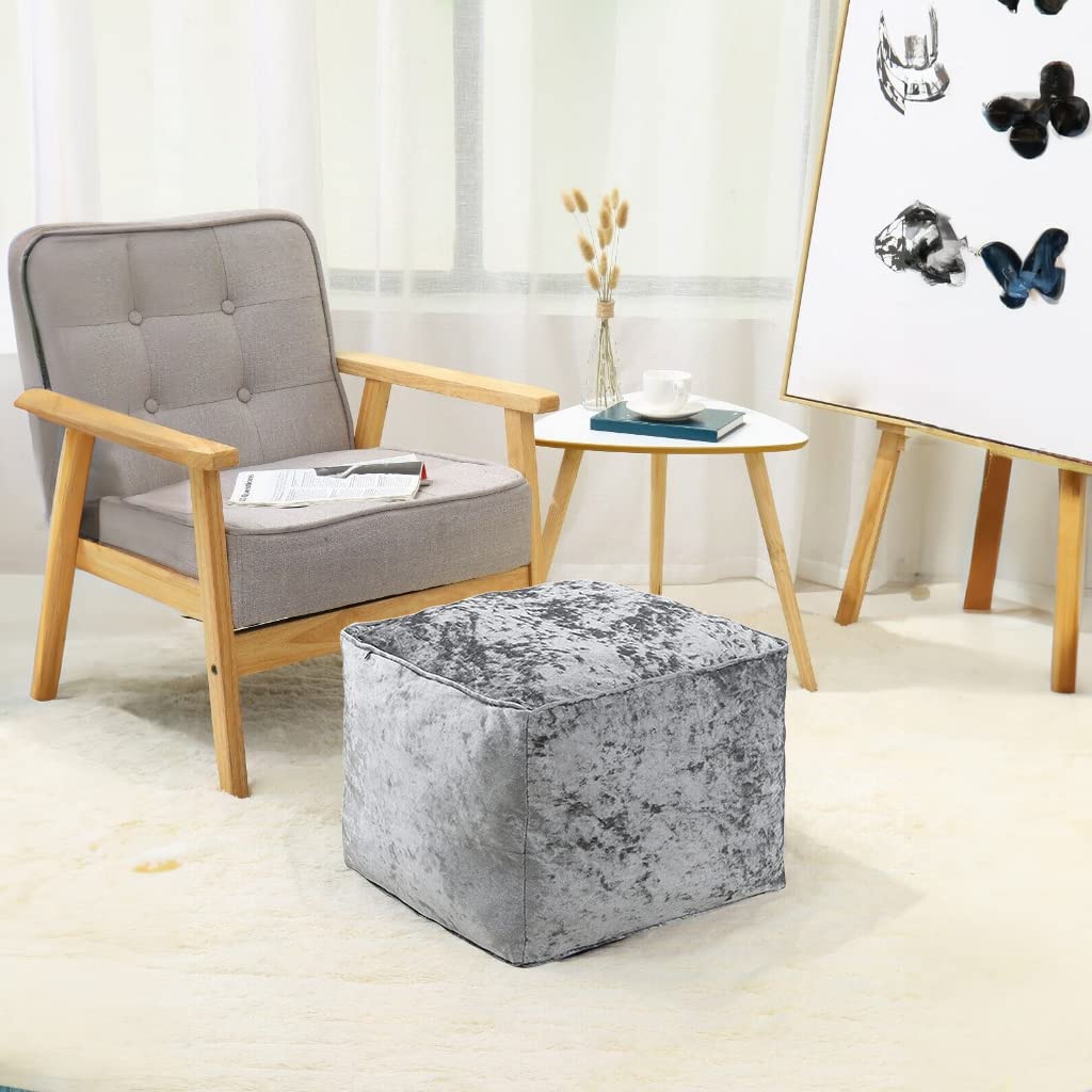 Istyle Mode Crush Velvet Square Shape Bean Bags Indoor Seating - Main Image