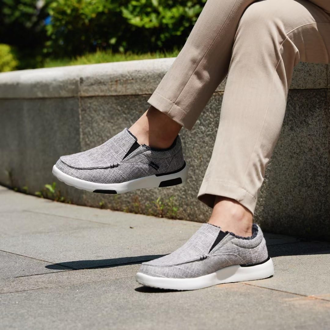 Men's Slip On Loafers, Arch Support Boat Shoes for Plantar