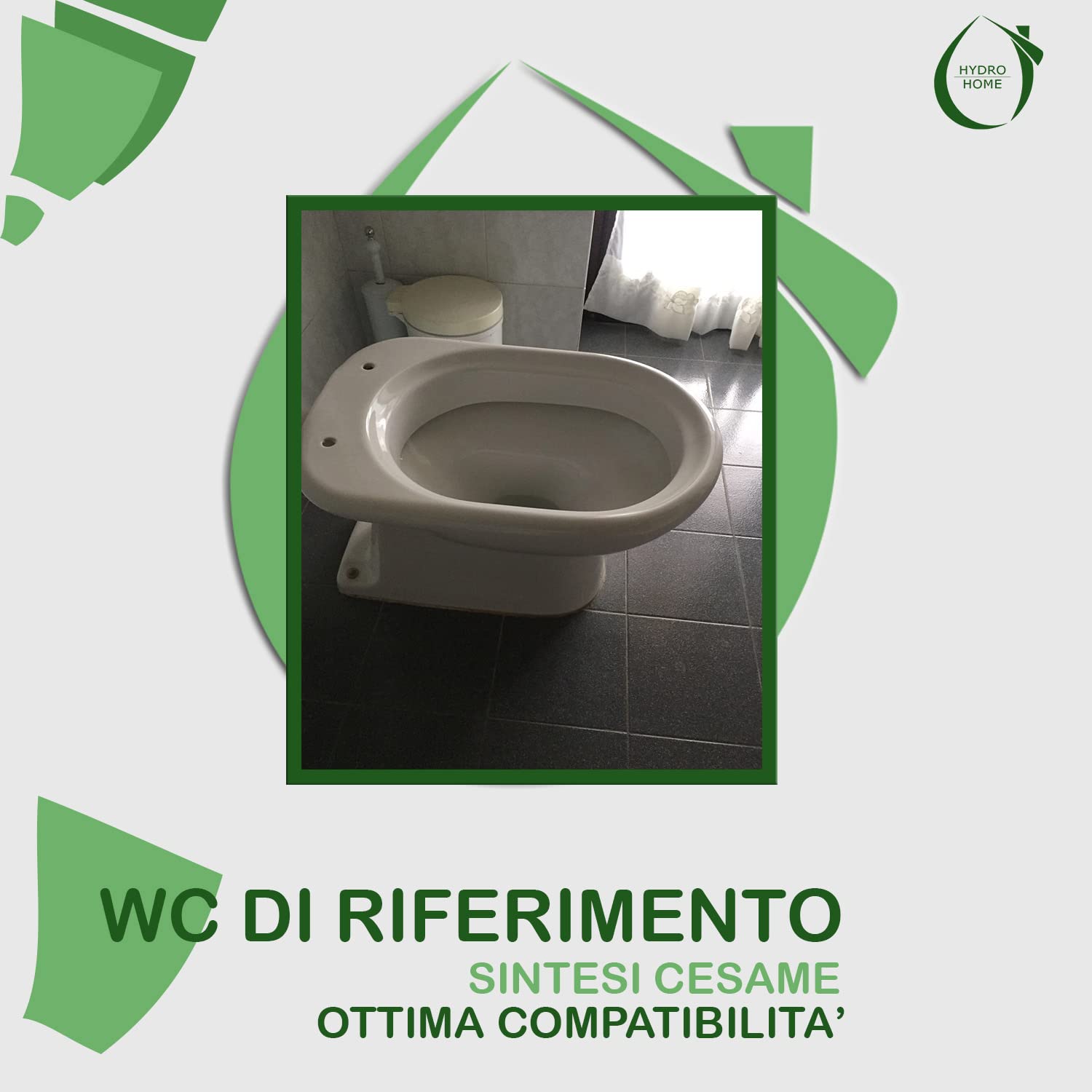 HYDRO HOME Tavoletta Wc SINTESI CESAME Compatibile, Copriwater In Legno Rivestito Con 2 mm Di Resina, Tavoletta Wc Con Cerniere Fissaggio Dal Basso MADE IN ITALY