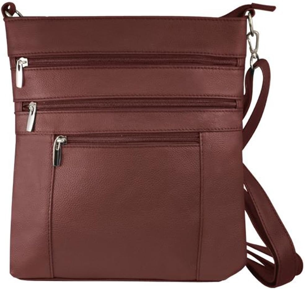 SILVERFEVER Crossbody Leather Shoulder Cross Body Messenger Bag Ipad Compatible For Men or Women | Genuine Leather