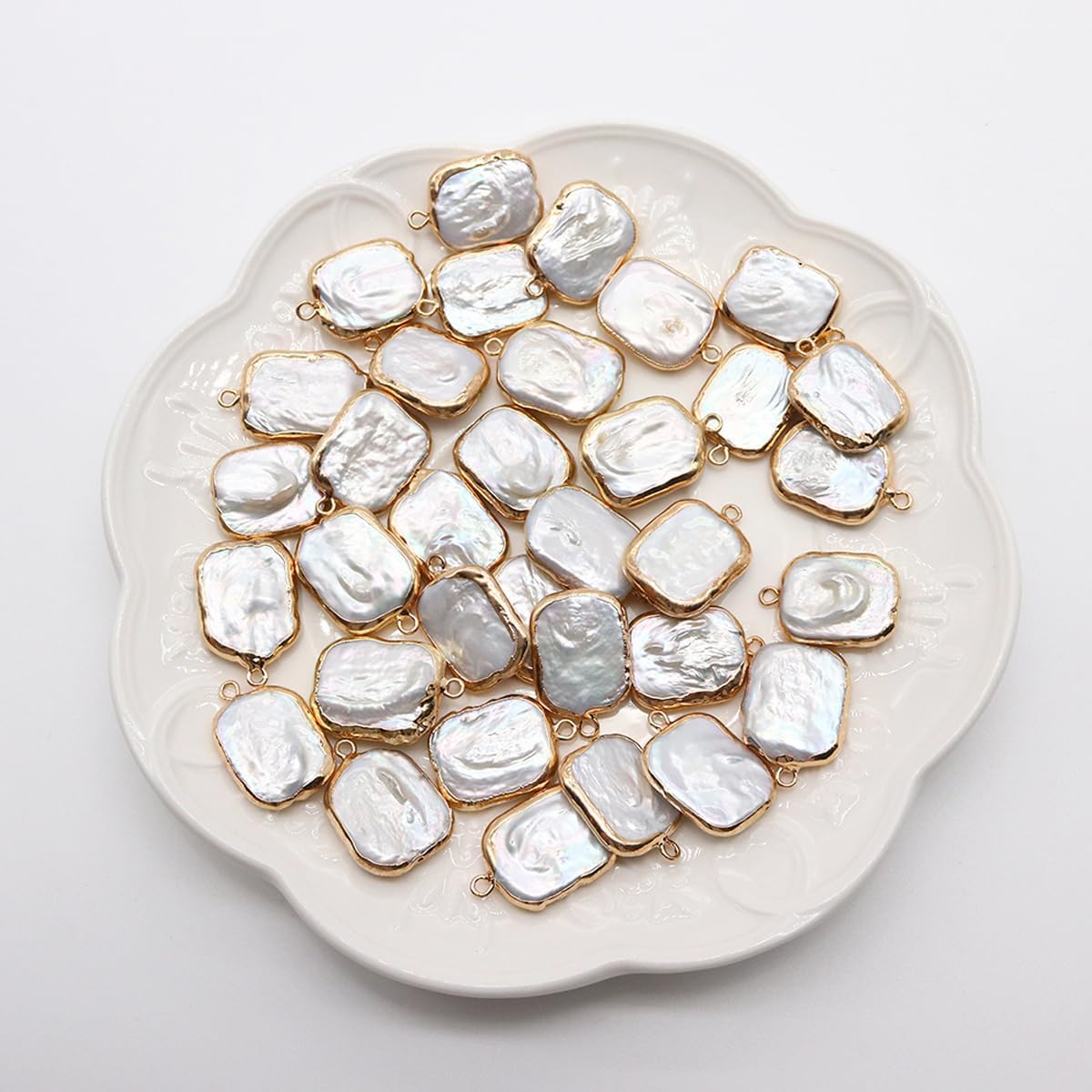 LE SKY 5 Pcs Natural Pearl Pendants Loose Rectangle Pearl Pendants for Jewelry Making Necklace Bracelet Charms DIY - Image 7