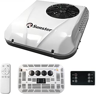 Sunster 12V Klimaanlage Wohnwagen, Dachklimaanlage für Wohnmobil, Wohnmobil Klimaanlage Kältefunktion Dachklimaanlage für PKW RV LKW Camper Bagger, Weiß