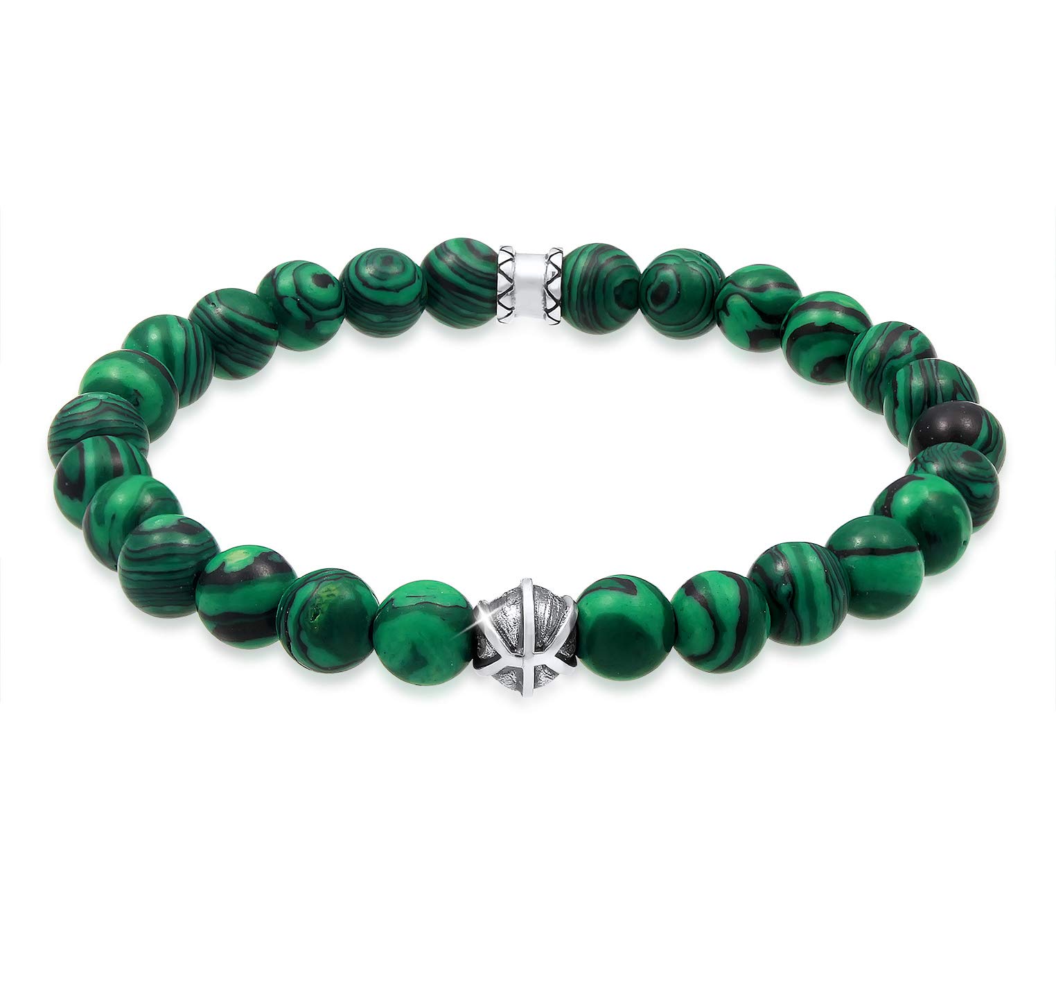 8mm Groene Jade Edelstenen Kralen - - Sterling Zilveren