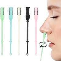 Sorcristy 5-Pack Nose Hair Trimmers: 360° Rotating Manual Cutter with Ear Picker, Stainless Steel Double-Sided for Men & Women (Multi-Color)