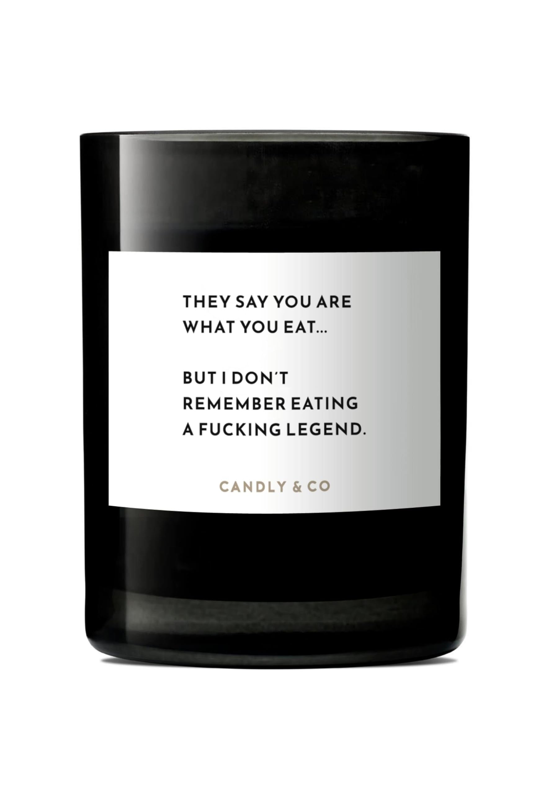 Candly&Co No.1 They say you are what you eat/Luxuriöse Duftkerze/ 100% Soja/Rauchglas/Docht aus Baumwolle/ 250g/ Geranie, Weihrauch, Rose, Orientalisches Holz, Amber, Weißer Moschus/EU-Produktion