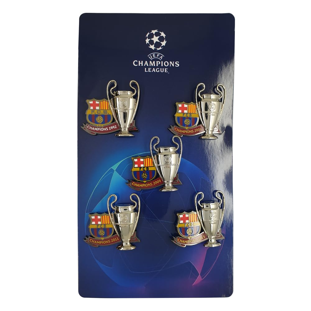 UEFA Champions League Winner Set Pin Insignia FC Barcelona 5 Piezas in 2D Metal