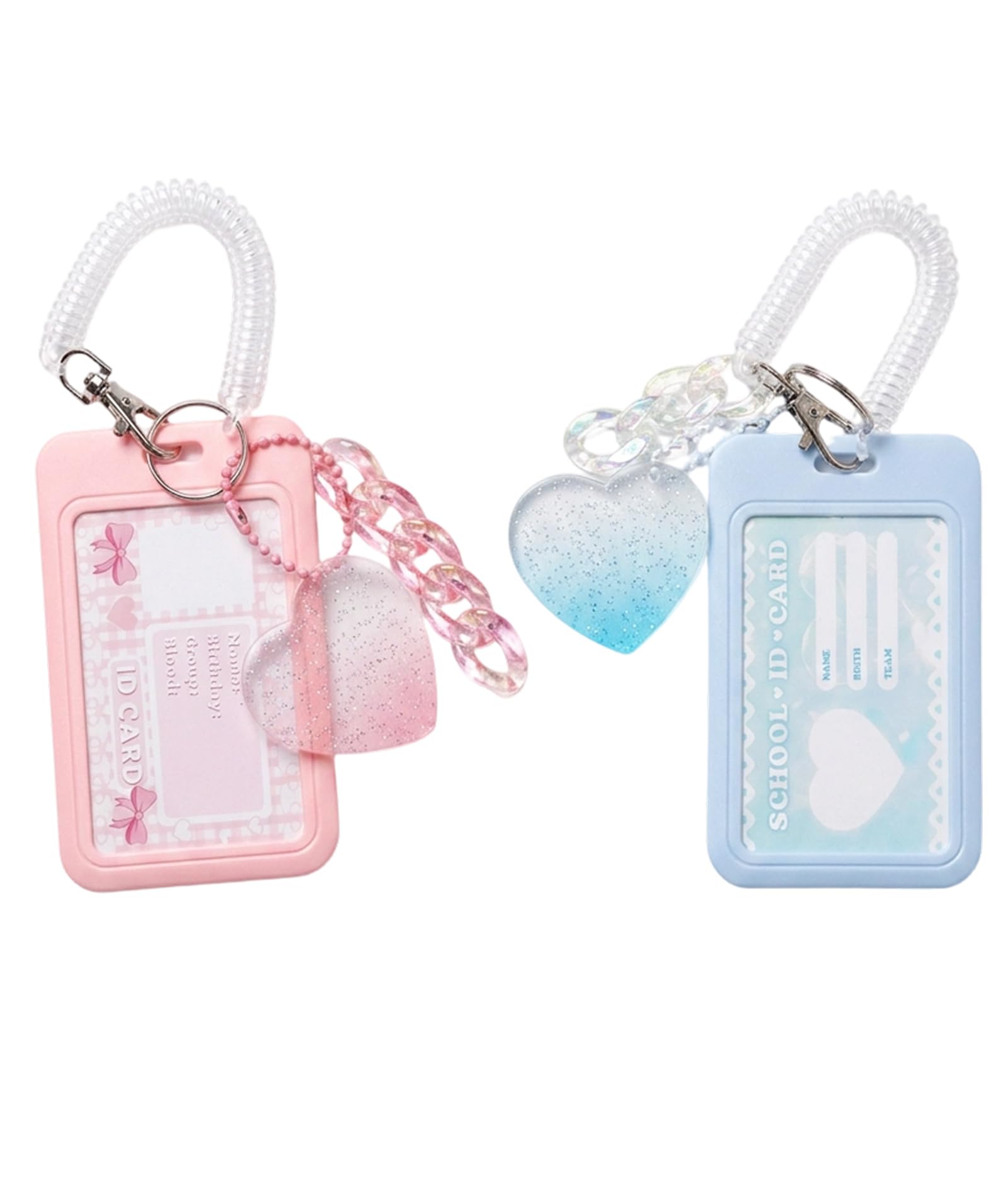2PCS Photocard Holder, Photo Keychain for Bus Cards and Student IDs, Dual Pack with Pink and Blue Color Options, Compact Design for Easy Carrying and Organization-image-18