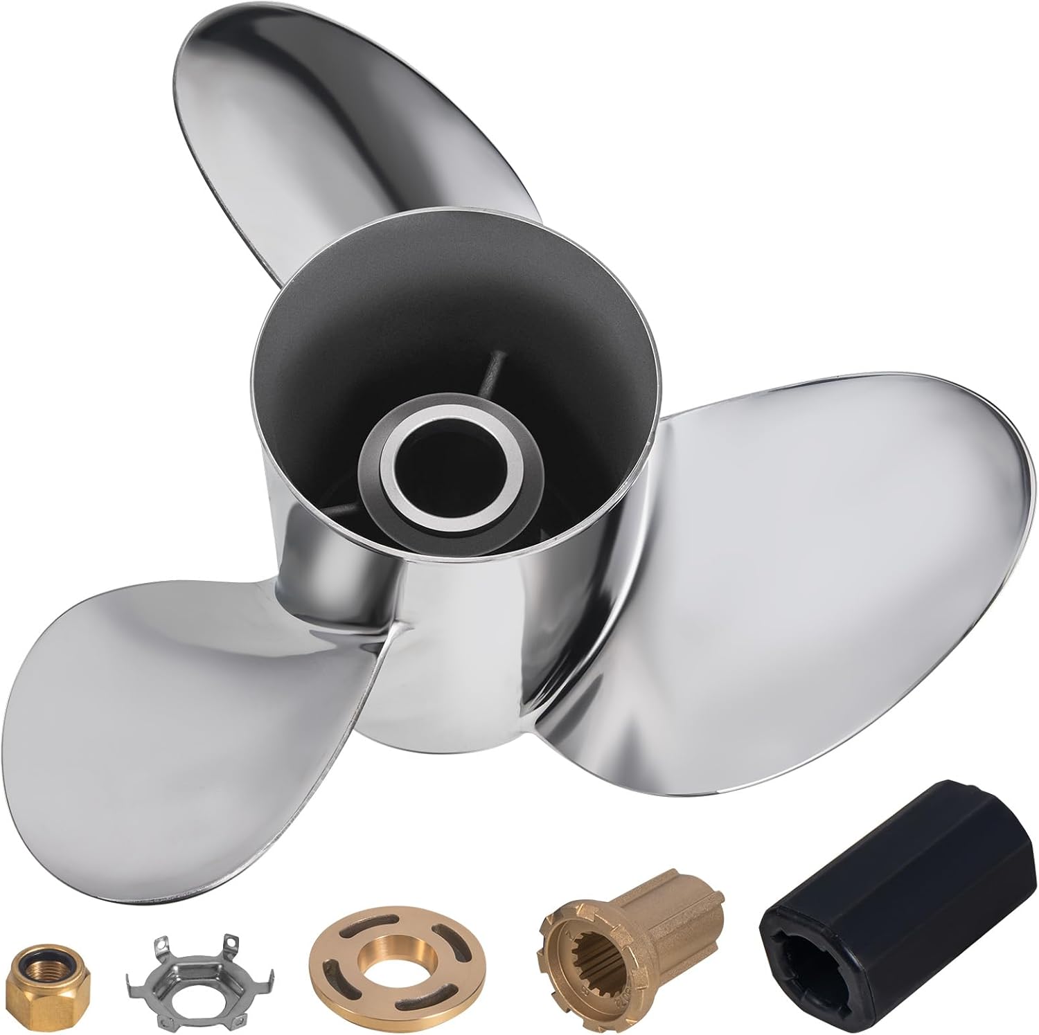 14 x 19 Stainless Steel Boat Outboard Propeller for Mercury Engines 135-300 HP/Mercruiser Alpha One, 15 Spline Tooth, RH, 14 Dia x 19 Pitch