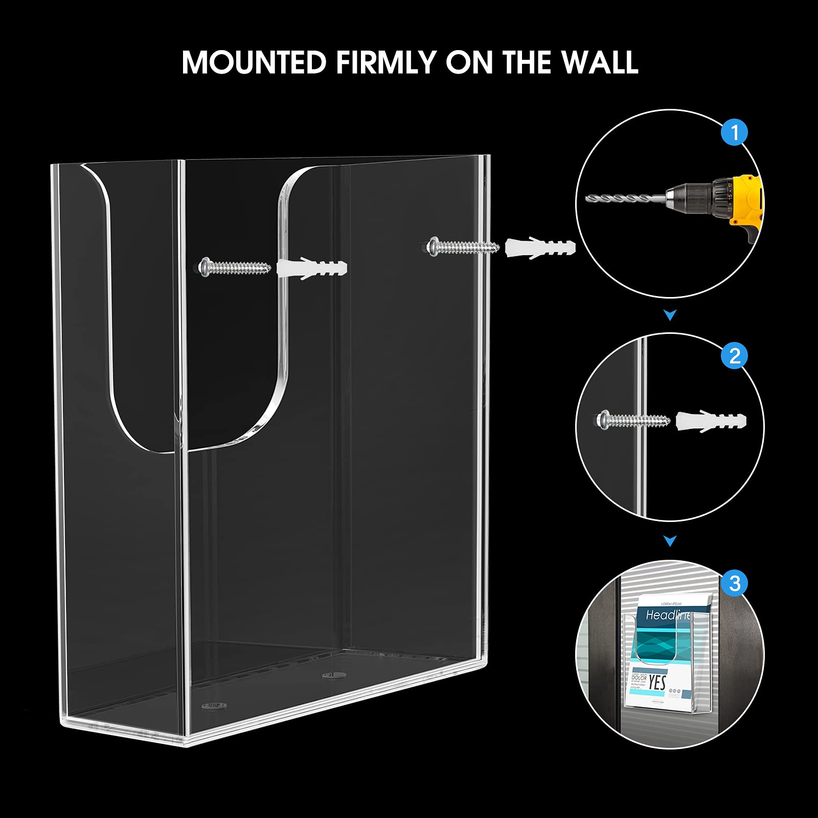 MaxGear Brochure Holder 6 x 9 Inches Sign Holder Wall Mount Literature