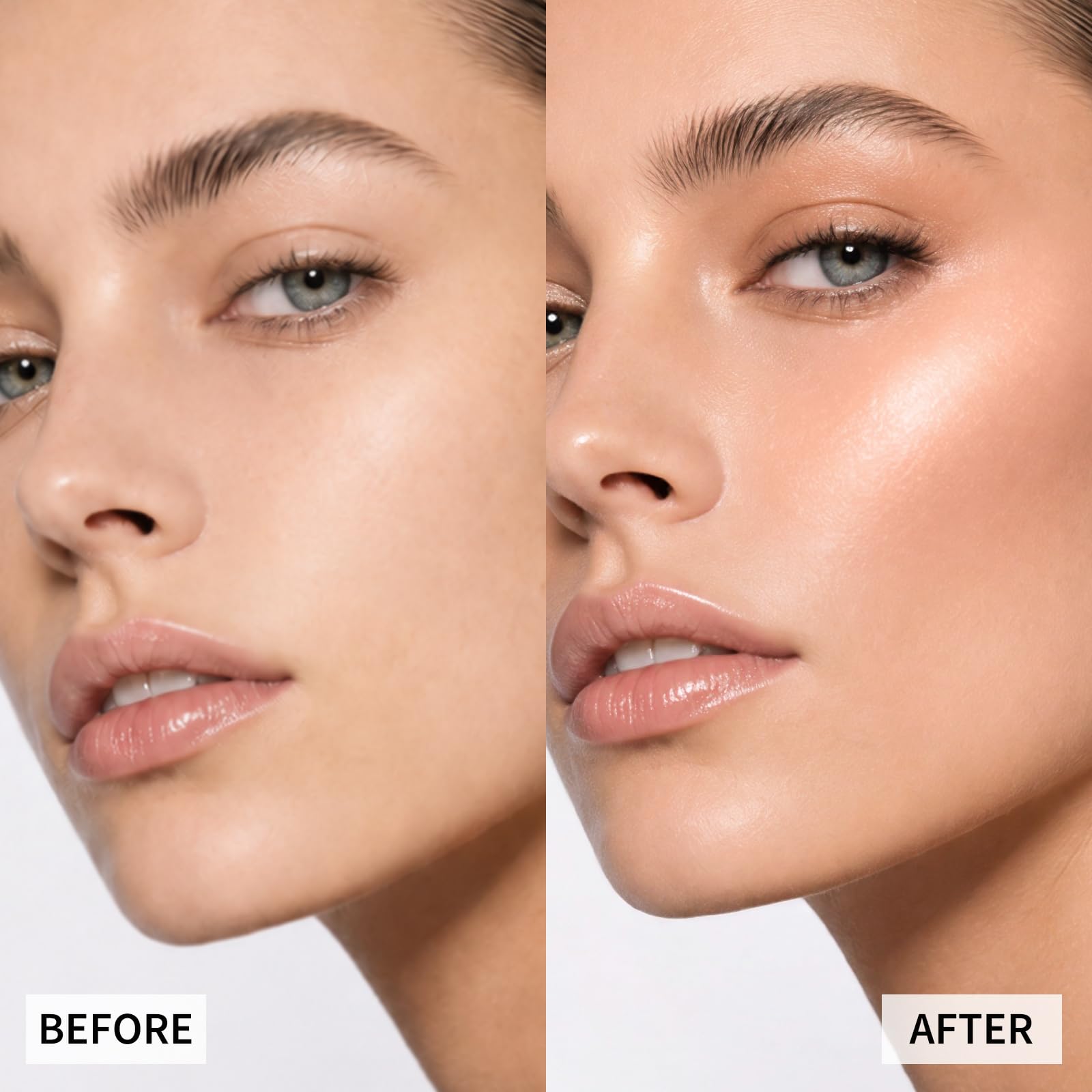 FOCALLURE Shimmer Face Highlighter Makeup Powder, Gel to Powder Glow Finish, leicht und gesund strahlend, langanhaltend, leuchtend im Gesicht, Highlighter Makeup, GD01 New World