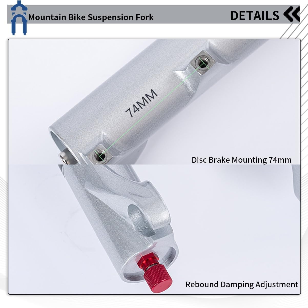 MTB Air Fork 26 27.5in Mountian Bike Suspension Fork Travel 140mm 1-1/8" Straight/Tapered Tube Front Fork Rebound Adjustable QR 9X100MM Manual Lockout