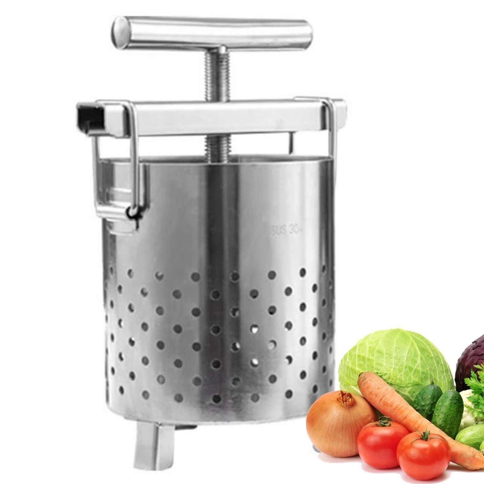 YXFAZPP Stainless Steel Manual Juice and Vegetable Squeezer, Efficient Kitchen Tool for Home and Commercial Use (size_name S)